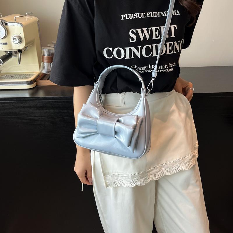 Bow Handbag Bag Women's Summer New Fashion Simple Casual Shoulder Messenger Bag