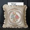 Jacquard Flower Cushion Pillowcase Retro European Style Living Room Sofa Backrest High Precision Embroidery Cushion Cover 45*45