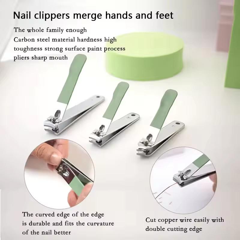 18 Piece Deluxe Manicure & Pedicure Set Green And Blue Stainless Steel Nail Scissors, Clippers, Ear Digging Spoon Women for Men