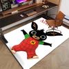 Custom Bing Bunny Mat Personalized Name, Polyester Washable Indoor Entryway Rug, Gift for Christmas, Easter, Thanksgiving Day