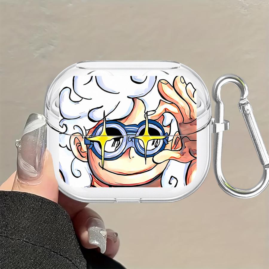 Case For Samsung Galaxy Buds 2Pro 3Pro 2 4Pro Live 4 Pro 3 FE Clear Earphone Cases Cover With Hook Anime Ones Pieces Cool