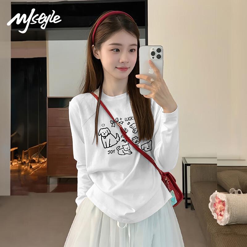 MJ STYLE Women s Pure Cotton Long Sleeve T-Shirt XL