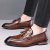 Fashion Designer New Gentleman Crocodile Pattern Business Casual Shoes For Men's Formal Wedding Dress Homecoming Footwear Zapatos Hombre