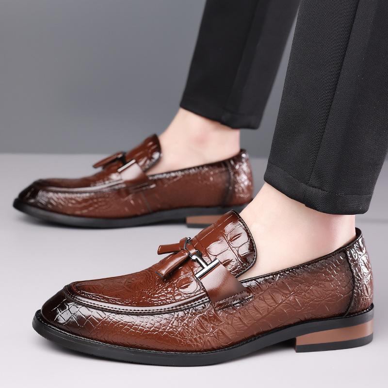 Fashion Designer New Gentleman Crocodile Pattern Business Casual Shoes For Men's Formal Wedding Dress Homecoming Footwear Zapatos Hombre