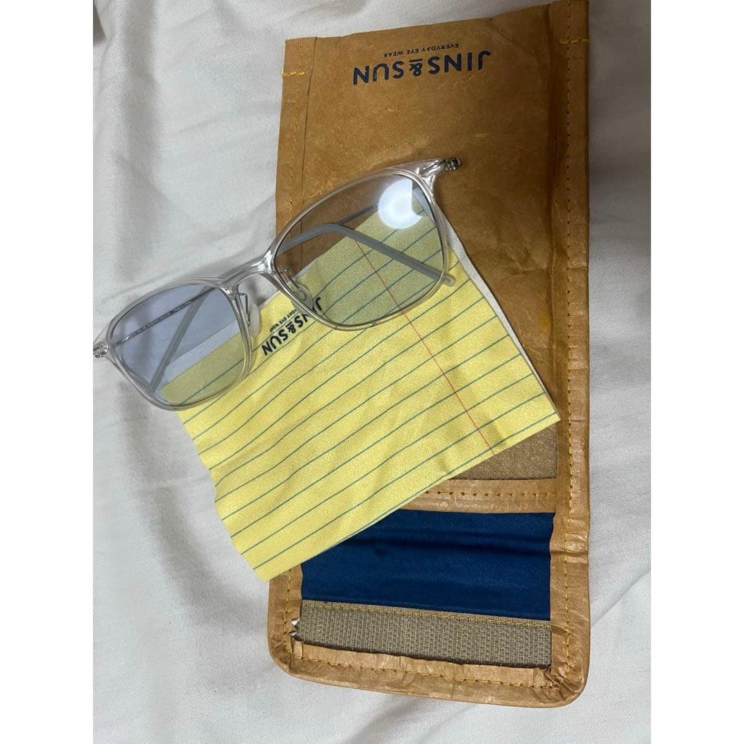 Used JINS&SUN sunglasses case, glasses wipe, sunglasses 3-piece set