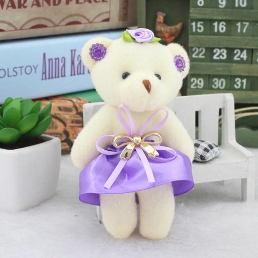 10pcs/set Plush Animal Mini Bear Flower Bouquet Cartoon Bear Plush Toys  Valentine's Day