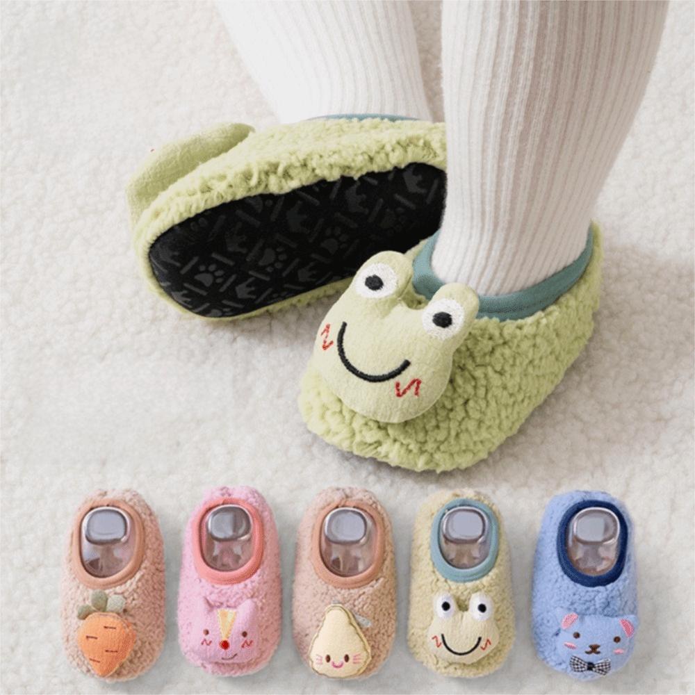Cartoon Baby Socks Shoes Anti-slip Toddler Plush Floor Socks Cute Baby Walker Shoes Autumn Winter