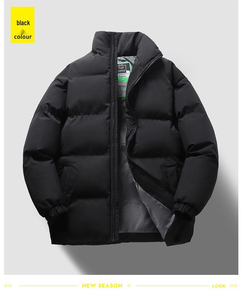 Men's Thickened Cotton Puffer Jacket: Cold-Resistant, Casual, Versatile, and Fashionable Coat.