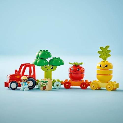 LEGO Duplo First Vegetable Tractor Toy, a Great Gift for Birthdays, Christmas, and Educational Toys for Boys and Girls Ages 18 Months, 2 Years, and 3