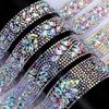 1Yard/90cm Self-Adhesive Rhinestone Trim DIY Multi-color Crystal Rhinestone Trimming Tape AB Color Iron On Crystal Tape