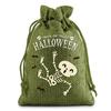 Halloween Burlap Drawstring Pouches Party Favour Gift Candy Bags 10x14cm 6 Colours