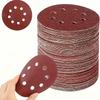 30PCS 5 Inch (125mm) Round Sandpaper, 8-hole Sanding Sandpaper, 60/80/100 Mesh, Suitable for Polishing