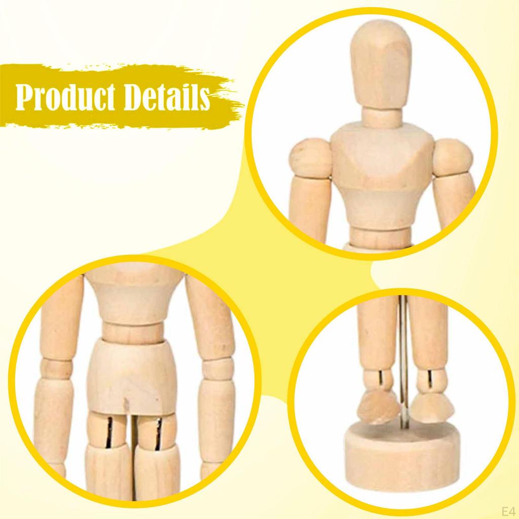 Künstler Holzmannequin Bewegliche Ornament Animator Illustratoren Flexibler Körper 13,5cmx4cm