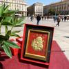 Pure Gold Ornament Photo Frame - God of Wealth Scenic Souvenir