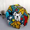 1pc Dogs Cartoon Drawing Fashionable Auto Opening/Closing Folding Umbrella with 8 Bones, Windproof Portable, Daily Use319
