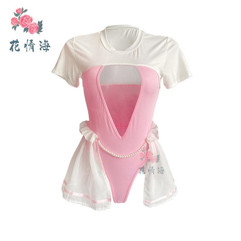 Sex Lingerie Campus Cute School Girl Outfit Sweet Passion Uniform Bed Free Conjoined