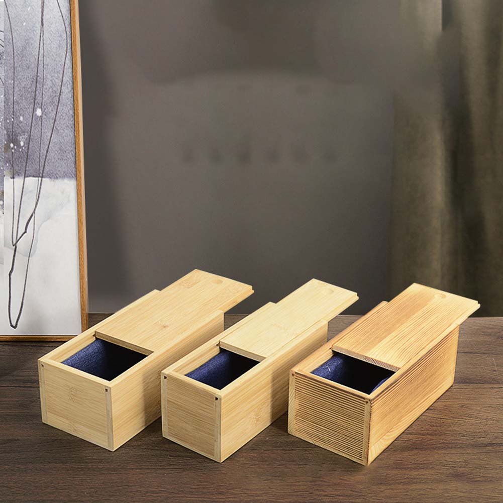Pullout Wooden Box with Sliding Lid Great for Storing Treasures and Memories
