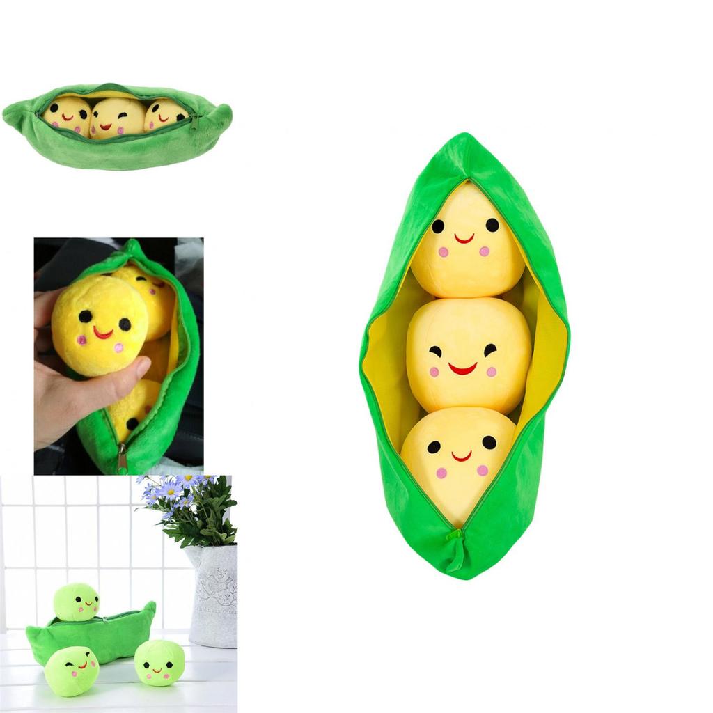 Cute Little Pea Plush Doll Set Soft And Fun Filled Toy Pods For Kids