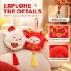1Pcs Cute Sheep Plush Ornament Chinese New Year Mascot Hanging Pendant With Tassel Soft Stuffed Doll For Spring Festival Decor