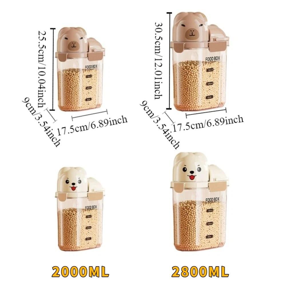 Large Capacity Dog Food Storage Box Transparent Leak Proof Food Storage Container with Scale Moisture-proof Grain Storage Boxes