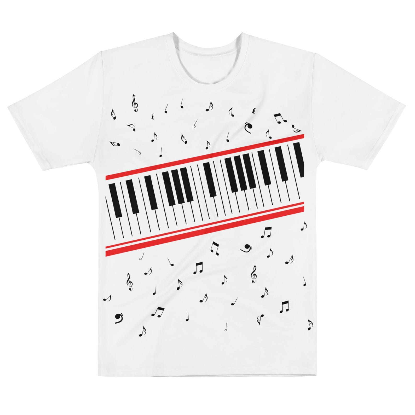 Michael Jackson Beat It T-Shirt, Piano & Music Notes (Unisex S-XXL) S