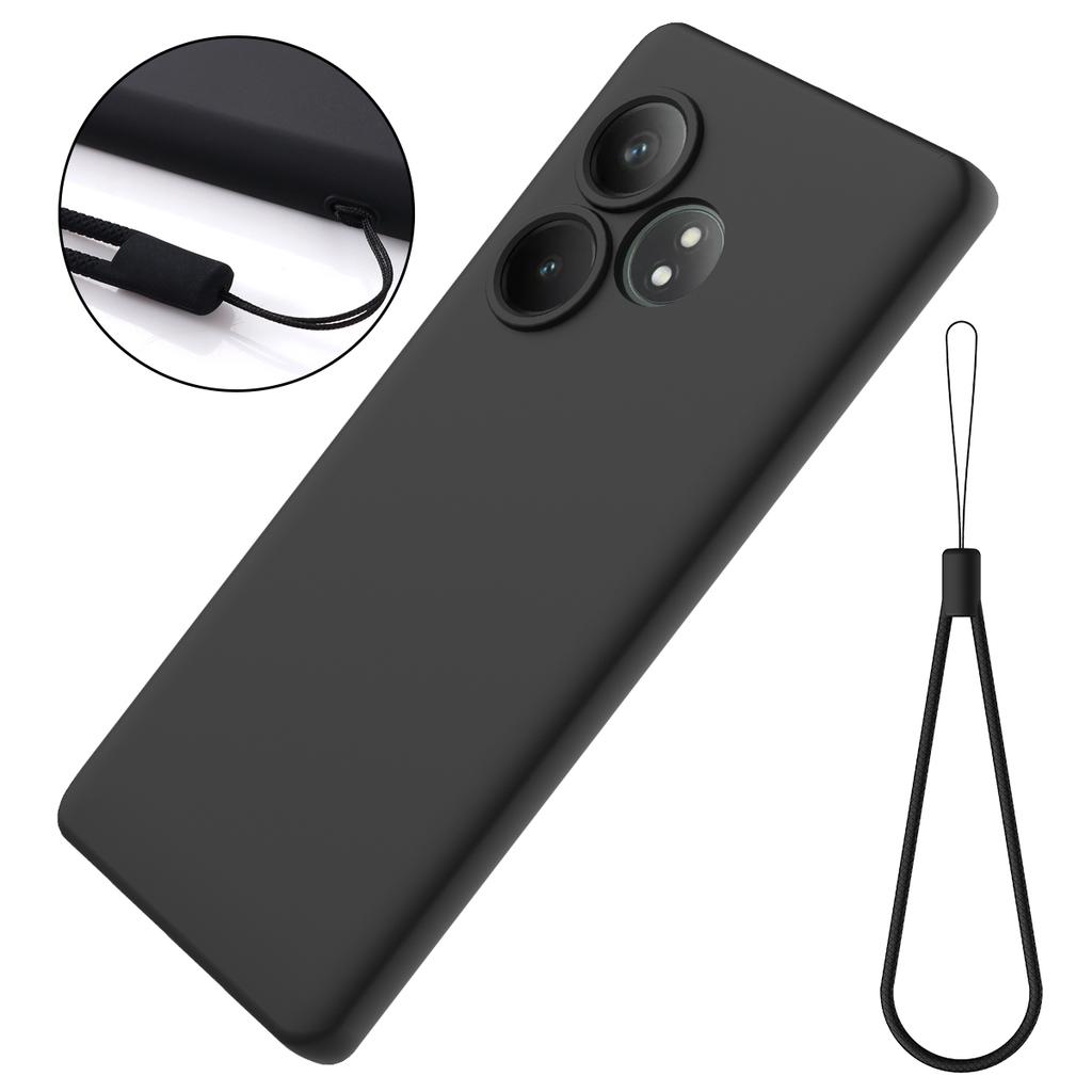 For Realme GT Neo6 5G Case Liquid Silicone Anti-Scratch Phone Cover with Hand Strap