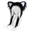 Cat Ear Hat with Braids Double-Layer Ears Decor Soft Plush Anime Cosplay Hat