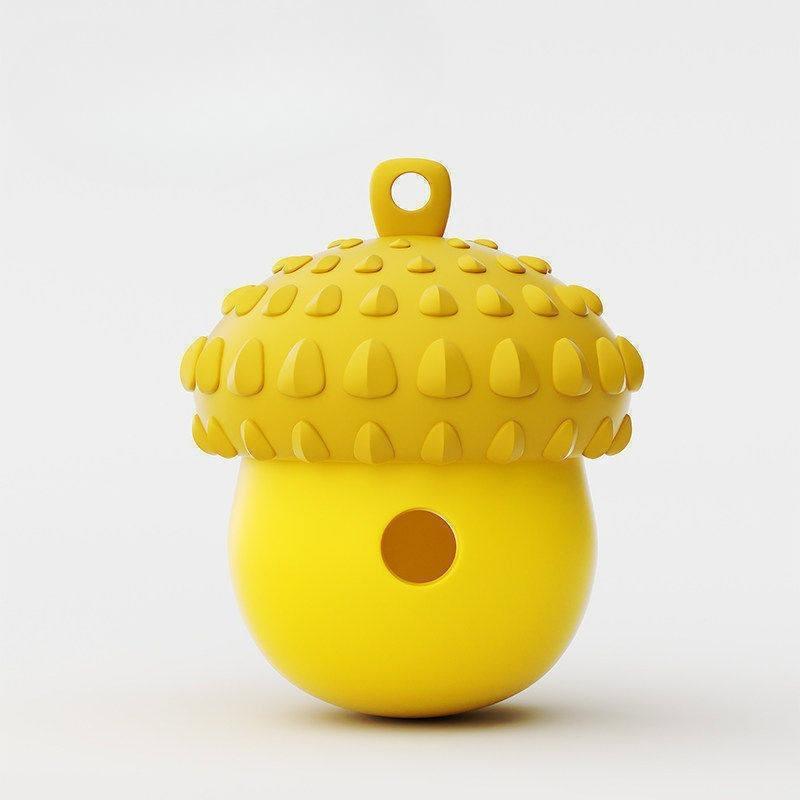 Ягодный герметичный игрушечный мячик - Прочный и жевательный герметичный мячик для собак и кошек - Игрушка-кормушка с образовательной ценностью для домашних животных лимонно-желтый