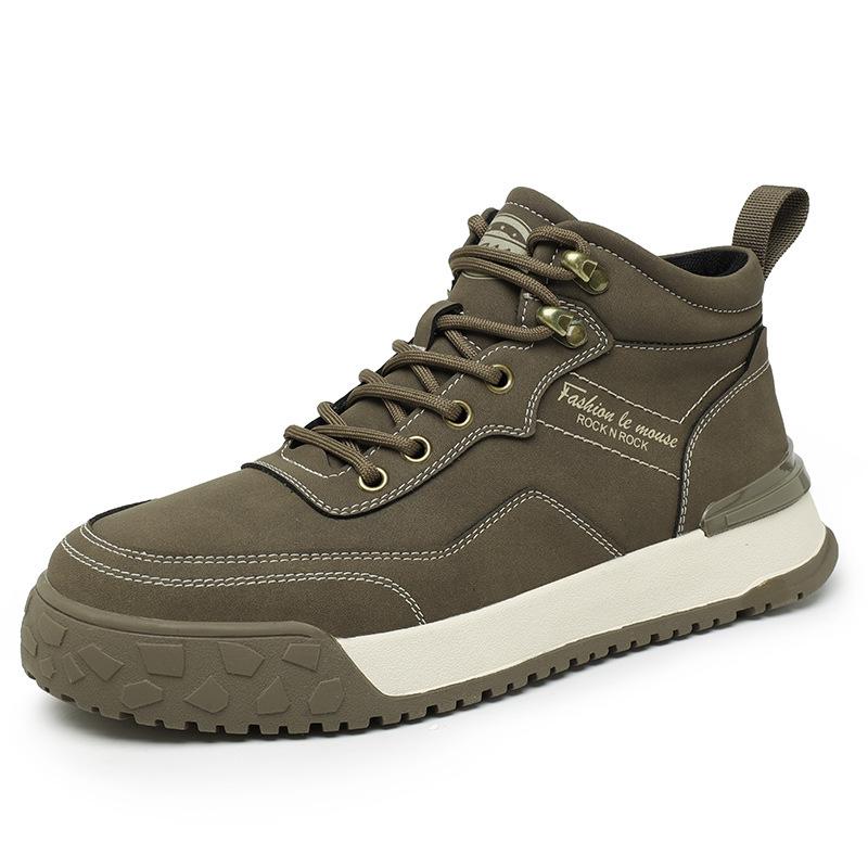 Autumn and winter tooling men's high-top leather waterproof casual board shoes British retro Martin boots fashion fried street trendy shoes