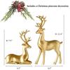2PCS Resin Christmas Reindeer Figurines Miniature Figurine Sitting Standing Deer Deer Statue Home Decoration Ornament Cabinets
