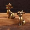 1/2Pcs Brass Brass Princess Cat Statue Creative Animal Desk Ornaments Desktop Home Decor Collection Cute Statue Ornaments