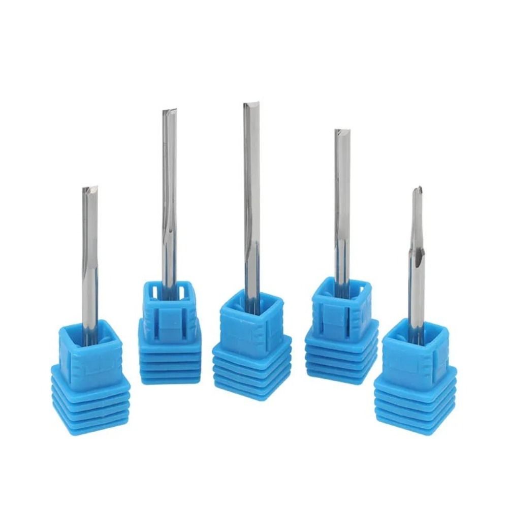 Frese a candela in carburo di tungsteno a 2 taglienti Argento Bit per fresatrice CNC Bit per incisione Strumenti Lavorazione del legno