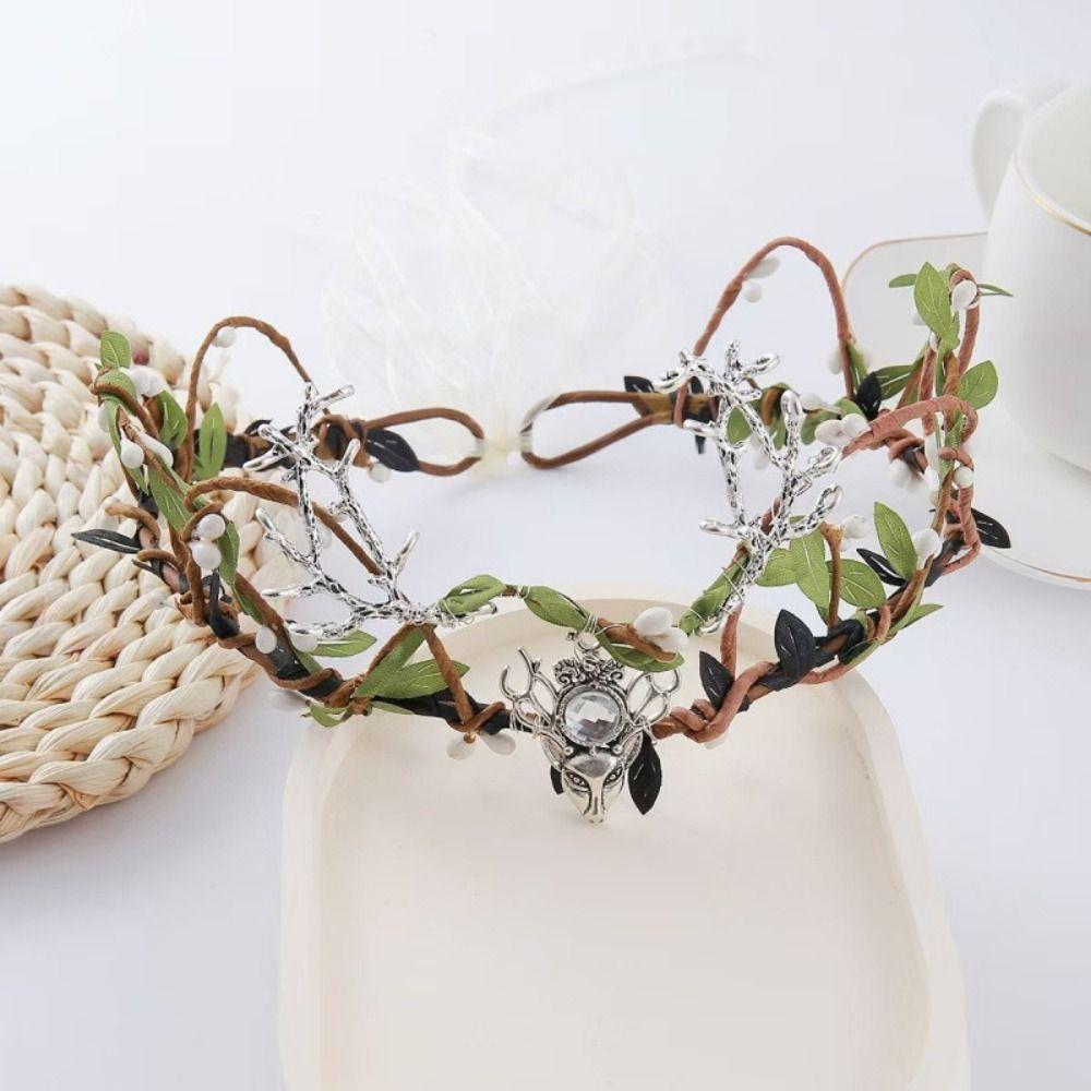 Twig Branch Design Elven Crown Rhinestone Decorated Fairy Headpiece Elf Tiara Festival Wear