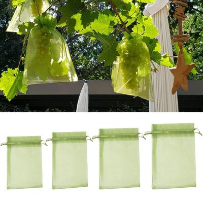 100PCS Strawberry Grapes Fruit Grow Bags Netting Mesh Vegetable Plant Protection Bags for Insect Control Garden Tools