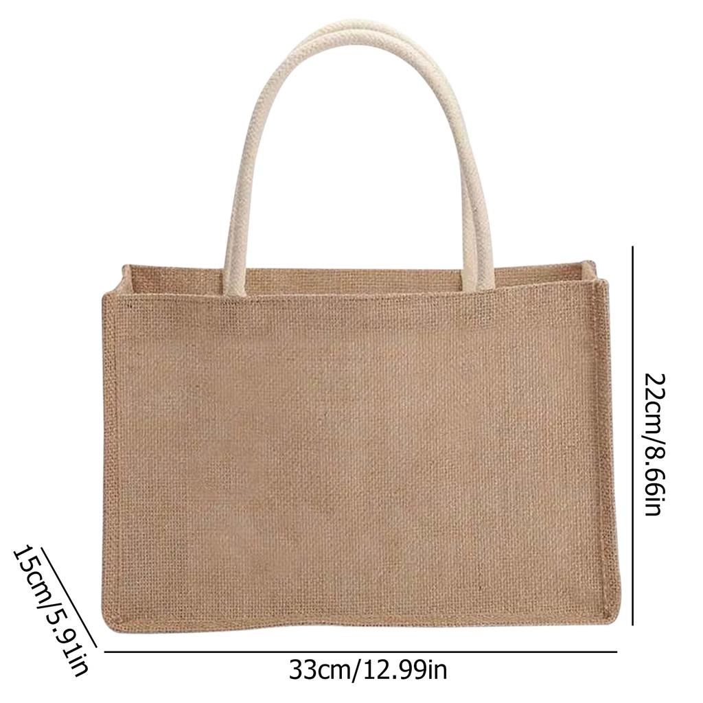 Jute Tragetasche Einkaufstasche Damen Wiederverwendbar Lebensmittel Große Kapazität Aufbewahrungstasche Mode Damen Handtasche Hochzeit Geburtstagsgeschenktasche