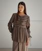 OURO Wrinkle Shirring Blouse [ Ash Brown ]