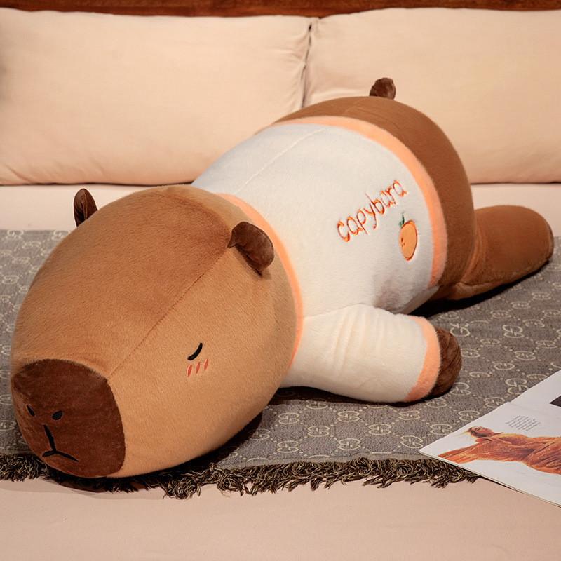 

Capybara Pillow Animal Soft Texture Design Plush Lying Doll Duck Orange Sakaban Orange,75cm