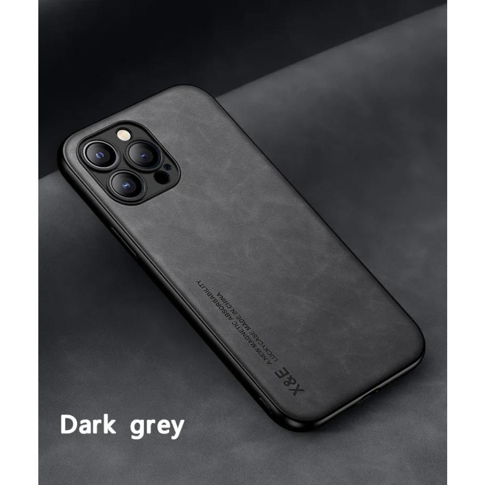 Eingebaute magnetische Autohülle für iPhone 15 Pro Max 14 Plus 13 12 Mini 11 Schutzhülle Halter Schutz Telefon Texturiert Business Vollschutz