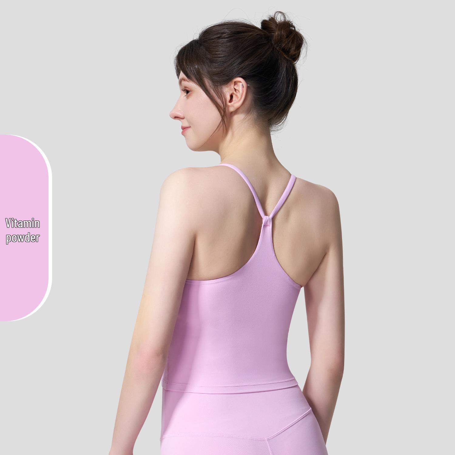 

Backless Yoga Tank with Pads - Shockproof Sports Bra for Running and Pilates L