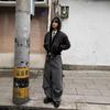 Mens Oversized Hooded Puffer Jacket With Faux Rabbit Fur Trim Warm Winter Cotton-Padded Coat Streetwear Casual Wear