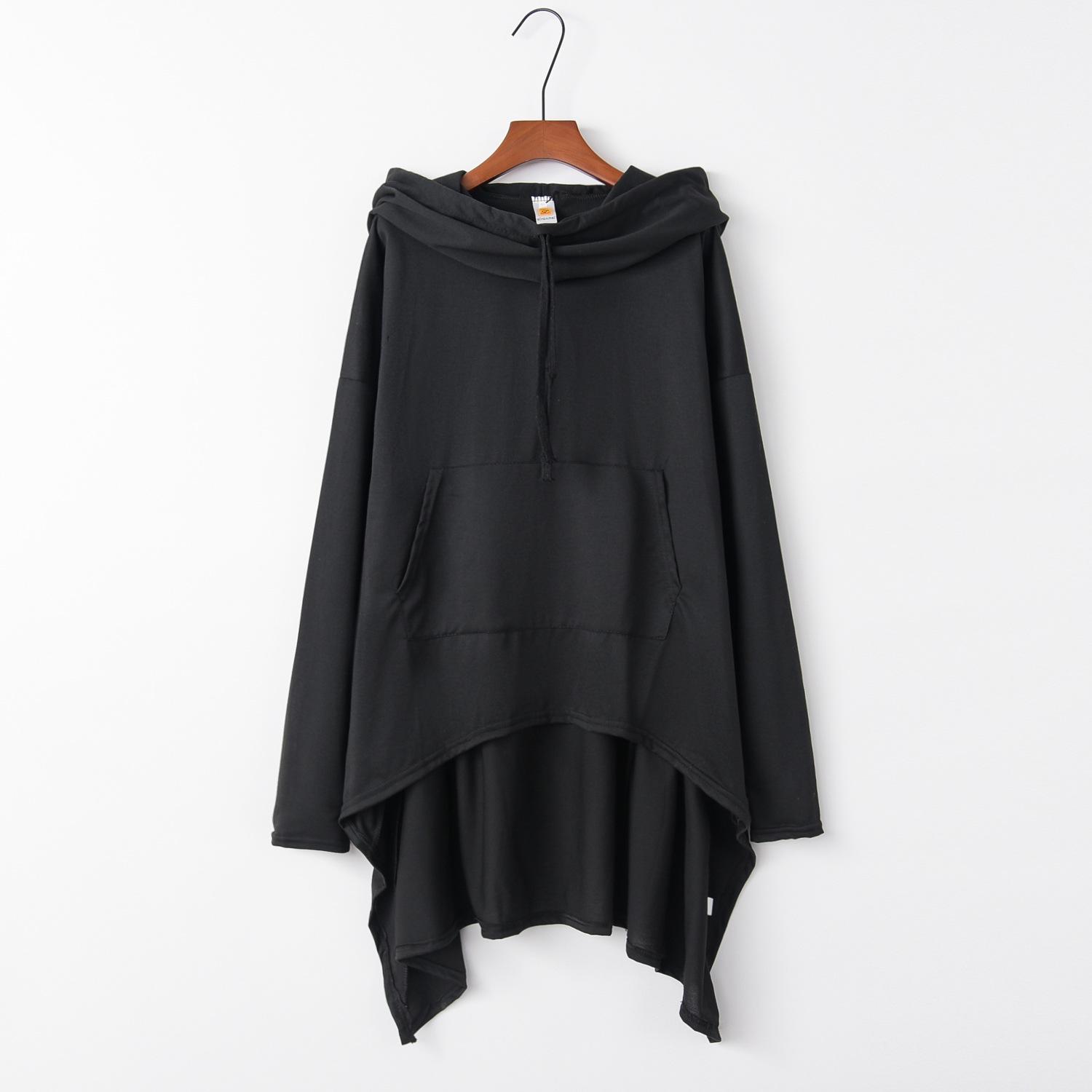 

European American Long Hooded Sweatshirt - New Autumn/Winter Solid Color Style 4XL чёрный