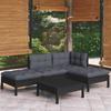 Day and Night - Day and Night Garden Furniture 5 Pieces with Black Pine Wood Cushions