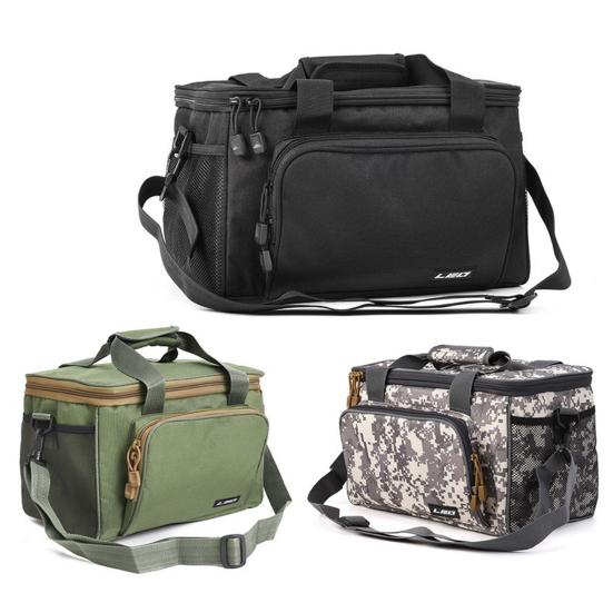 Fishing Tackle Bag Square Multi-pocket Smooth Zipper Adjustable Shoulder Strap Portable Large Capacity