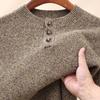 Hengyuanxiang Men's 100% Pure Wool Round Neck Sweater