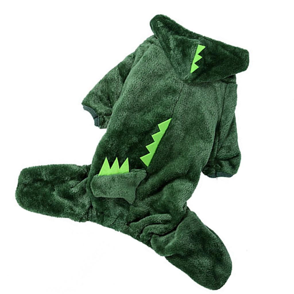 Dog Cartoon Costume Cute Dinosaur Shape Soft Coral Fleece Warm Dog Halloween Costume Winter Hoodie Clothes for Dogs Cats