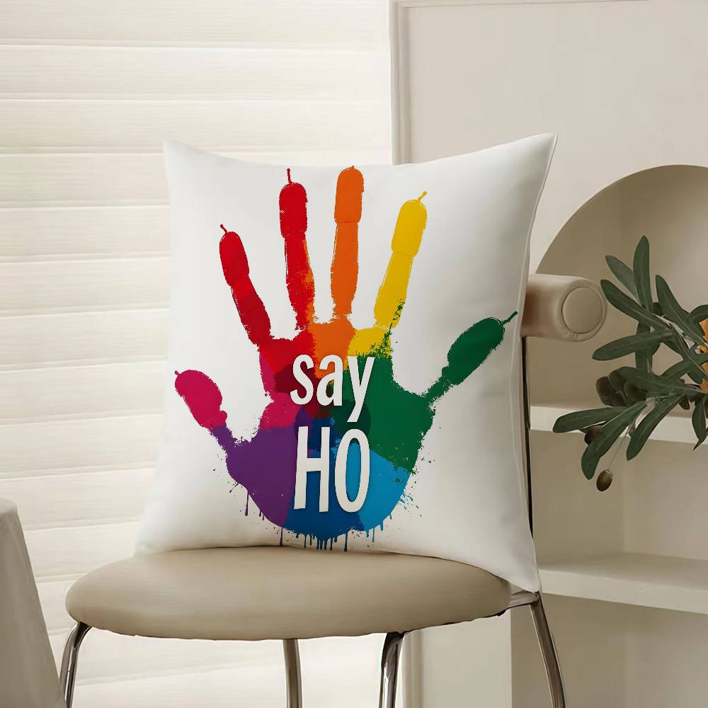 Fashionable Hand-painted Minimalist Prints Pillow Case Comfort Sofa Bed Silky Elegant Invisible Zipper Decorative Cushion Cover