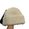 Embroidery Square Expression Wool Blend Knitted Hat Winter Warm Soft Waxy Enlarged Version Ear Protection Wool Hat Women