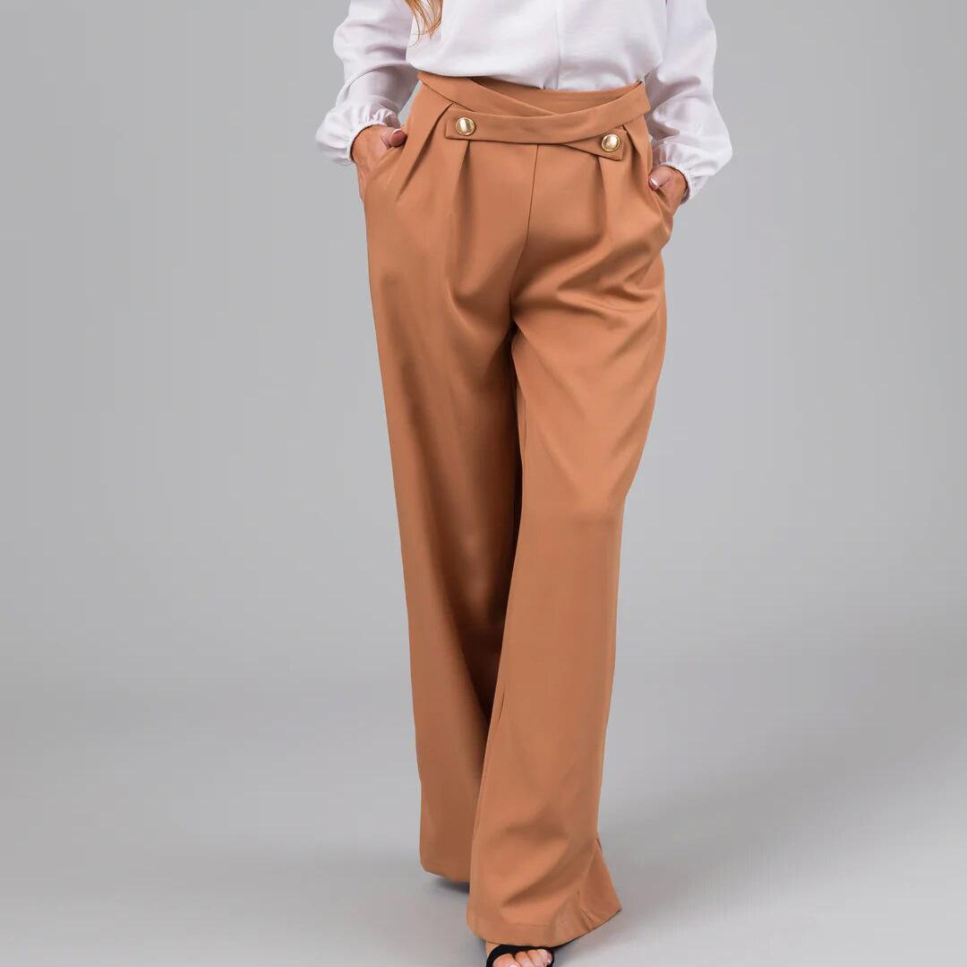 

Широкие брюки женские корейские модные офисные прямые брюки Y2k повседневные брюки на молнии 2XL хаки