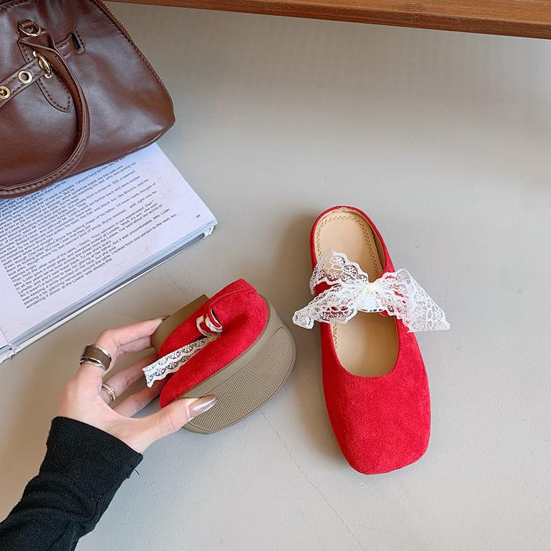Flats Lace Women Slippers Casual Mules Shoes Square Toe Sandals 2025 Summer Dress Slingback Shoes Flip Flop Pantuflas Mujer