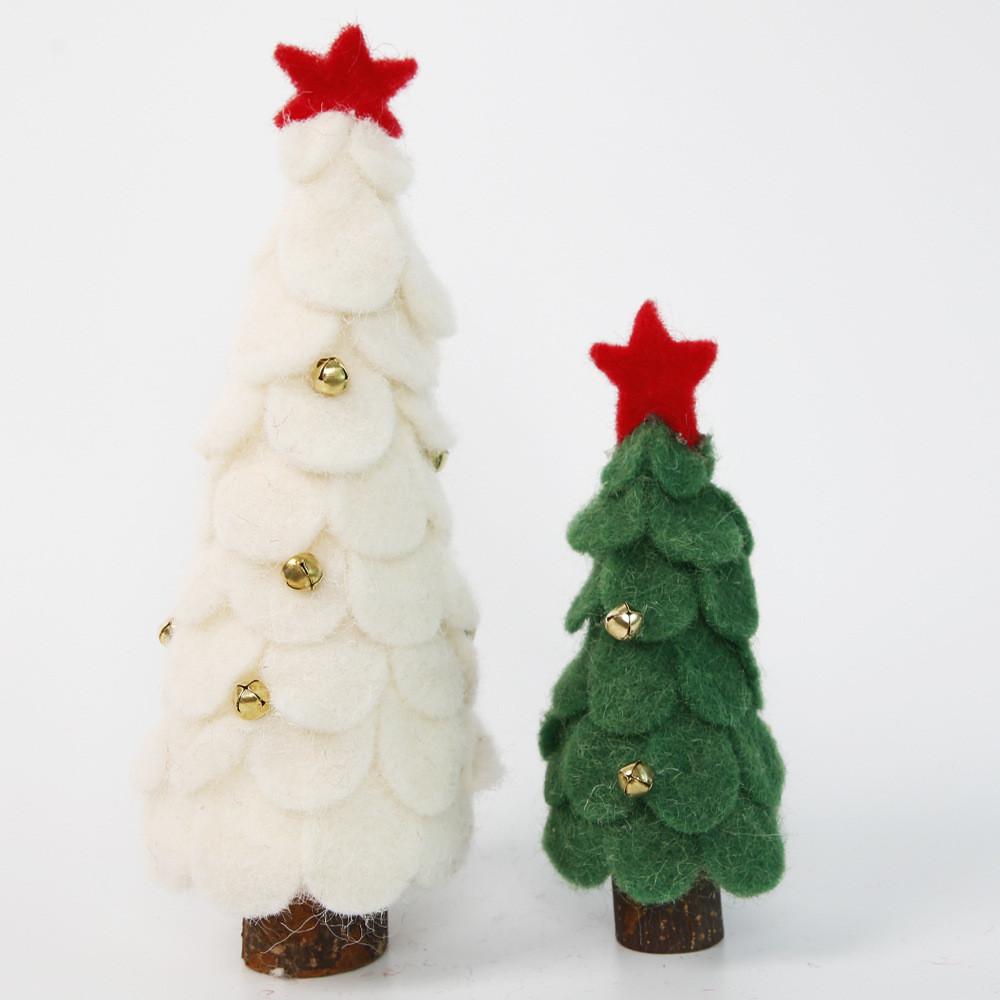 Cute Miniature Wool Felt Christmas Tree Ideal For Charming Holiday Window Decor